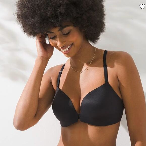 [Soma] Black Underwire Enbliss Luxe Front Close Lace Back T-Shirt Bra Size 34DD - Picture 9 of 9